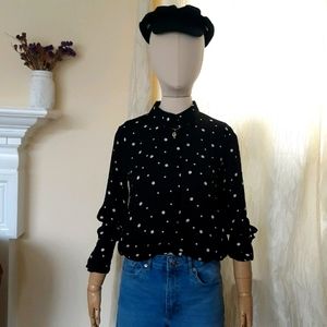 H&M Polkadot button down shirt